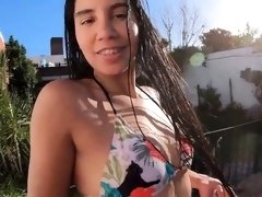 Horny Latina Amateur Anal Sex Nearby Garden Pool