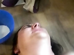Fat babe takes a fist in her cunt and a hot load on her face