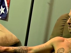 Amateur tattooed straight guy cums in a chubby mature mans mouth