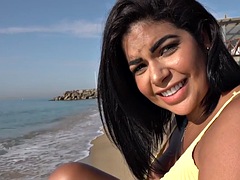 FAKEHUB - Busty babe Latina4cash enjoys public sex after casting in POV