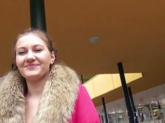 Hot Eurobabe drilled in public for money