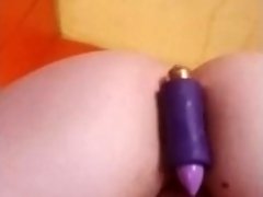 A little afternoon dildo ride doggy style with my butt plug in