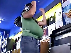 busty milena velba goes to music store to seduce her boobs to attract man