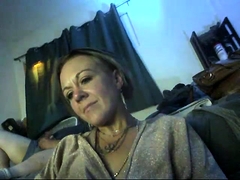 Wild mature lady sucks a dick and rubs her peach on webcam