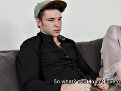 MATURE4K. The boy is very upset but his stepmother encourages him to fuck
