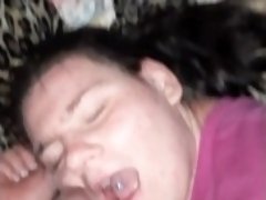 Cumming in her mouth and face