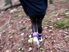 First Forest Date With Tinder Babe! and she immediately let me fuck her tight pussy  Autumn vibes