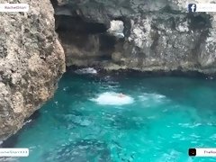Rachel Starr in Jamaica cliff jumping
