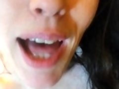 Crazy Pissing PAWG Camgirl Slut Pees Sitting Bathroom Toilet, Uses TP, Then LICKS Toilet Paper Once