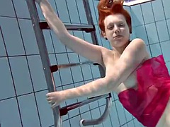 Lenka enjoys nude erotic sexy swimming