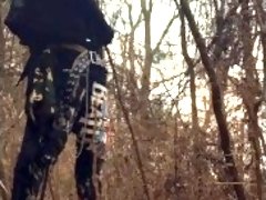 Punk guy plays with his Penis in the woods