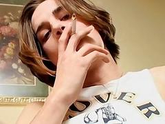 Handsome twink chain smokers ass fuck hard and fast